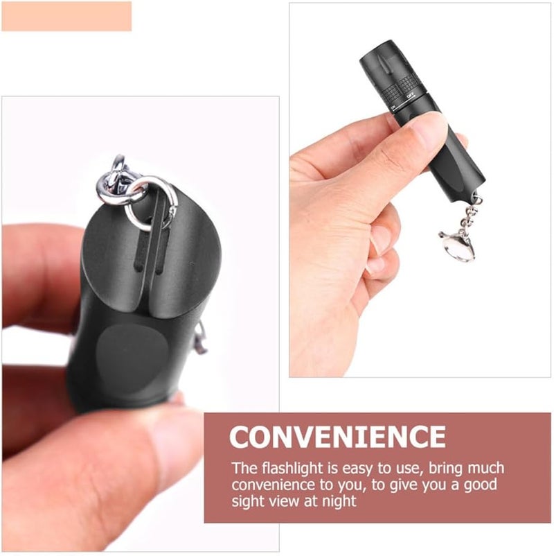 Veemoon Mini Portable LED Keychain Flashlight High Intensity Torch For Camping EDC Black - Image 3